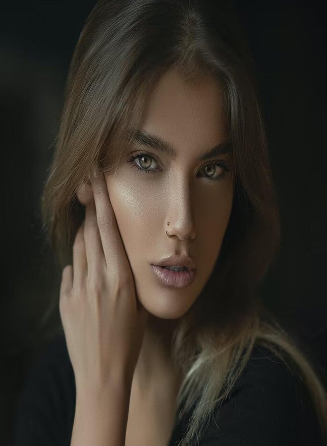 BLISI 8PCS Pure Titanium Nose Rings Hoops for Women and Men - 18 Gauge 8mm C-Shaped Cute Nose Rings Hoops, Hypoallergenic - Image 3